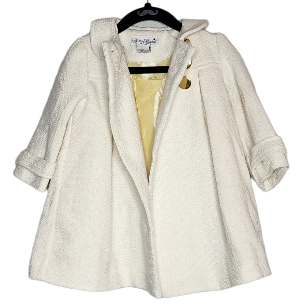 Polly Flinders‎ wool-blend cream coat. Size 12 Months.